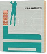 Basketball Poster Wood Print