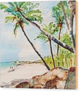 Bavaro Tropical Sandy Beach Wood Print