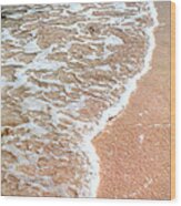 Beach Wave And Pink Sand 2 Wood Print