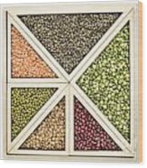 Beans And Lentils Abstract Wood Print