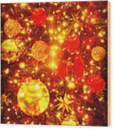 Beautiful Christmas Tree Decorations - Holiday And Christmas Card Wood Print
