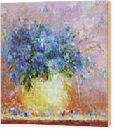 Beautiful Cornflower Expressionism Wood Print