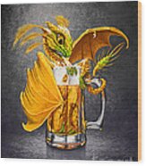 Beer Dragon Wood Print