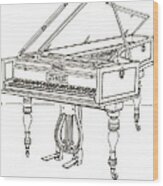 Beethoven's Broadwood Grand  Piano Wood Print