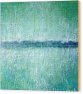 Between The Sea And Sky - Green Seascape Wood Print
