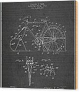Bicycle Sled Patent Drawing From 1918 - Dark Wood Print