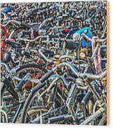 Bicycles In Amsterdam Wood Print