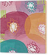 Big Garden Blooms- Abstract Florwer Art Wood Print