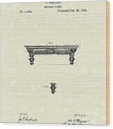 Billiard Table 1884 Patent Art Wood Print