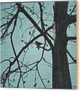 Bird In Tree Wood Print