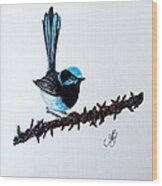 Bird On A Wire Wood Print