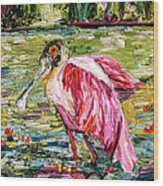 Birds Of Florida Roseate Spoonbill Wood Print