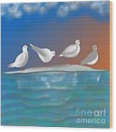 Birds Of Summer Breeze Wood Print