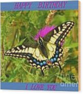 Birthday Butterfly Wood Print