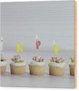 Birthday Cupcakes Wood Print