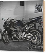 Black 2007 Honda Cbr1000rr Wood Print