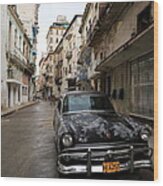 Black Car Cuba 2 Wood Print