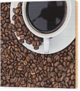 Black Coffee Wood Print