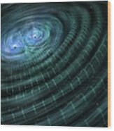 Black Hole Merger And Gravitational Waves Wood Print