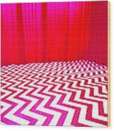 Black Lodge Magenta Wood Print