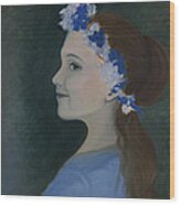 Blomsterpike/ Flower Girl Wood Print