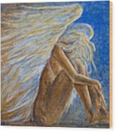Blu Angel Wood Print