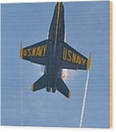 Blue Angels Ghost Appears Over Pensacola Beach Wood Print