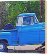 Blue Apache Pickup Truck Wood Print