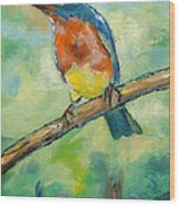 Blue Bird 2 Wood Print