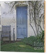 Blue Door Wood Print