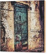 Blue Door Wood Print