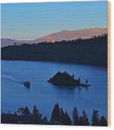 Blue Emerald Bay Lake Tahoe Wood Print