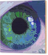 Blue Eye Abstract Wood Print