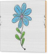 Blue Flowers For You By Donet' Wood Print