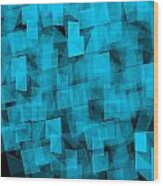 Blue Geometric Wood Print
