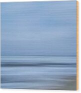 Blue Hour Beach Abstract Wood Print
