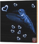 Blue Hummingbird - 2055 F M Wood Print