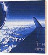 Blue Jet Pop Art Plane Wood Print