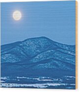 Blue Ridge Winter Moon Wood Print