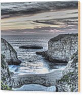 Bluffs And Sunset Observers Wood Print