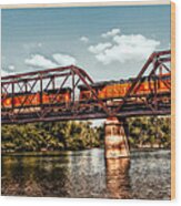 Bnsf Over The Meramec Wood Print