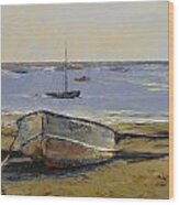Boats In Provincetown Harbor Wood Print