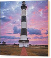 Bodie Island Lighthouse Sunrise Obx Outer Banks Nc - The Gatekeeper Wood Print