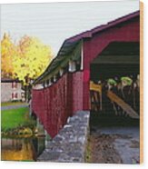 Bogerts Covered Bridge Allentown Pa Wood Print