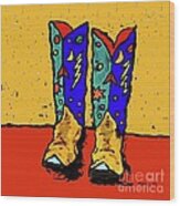 Boots On Yellow Wood Print