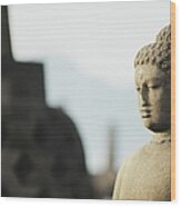 Borobudur Budda Statue Wood Print