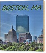 Boston Skyline Hdr Wood Print