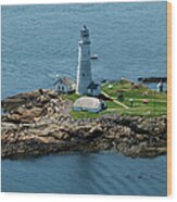 Boston Light Wood Print