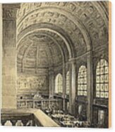 Boston Public Library Bates Hall 1896 Wood Print