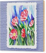 Botanical Impressionism Poppies In The Wind Wood Print